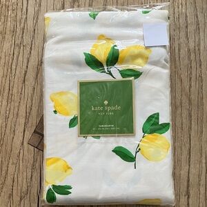 Kate Spade Yellow Lemon Print Tablecloth